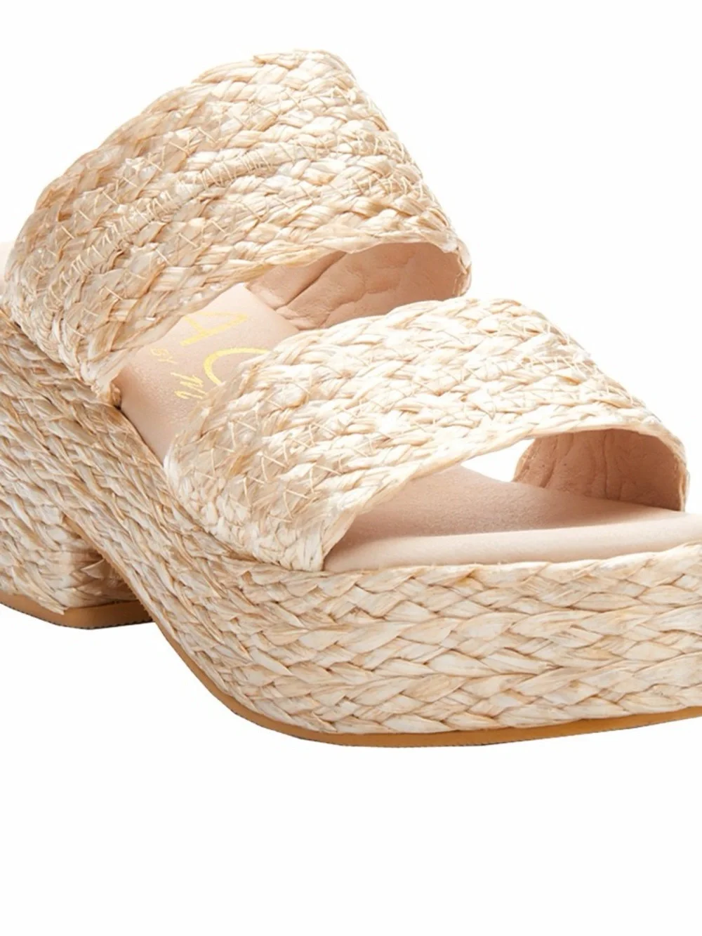 BEACH By Matisse Woven Straw Platform Sandals in Natural Size 7